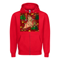 Red christmas nails and trees with leopard and plaid seamless pattern bbs Zipper Hoodie - BundleAndBundleShop