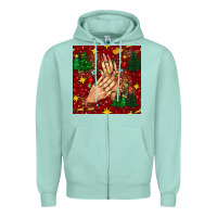 Seafoam christmas nails and trees with leopard and plaid seamless pattern bbs Zipper Hoodie - BundleAndBundleShop