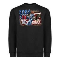Black Born to be free Heavyweight Sweatshirt - CowGirlArtShop