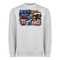 Heather Grey Born to be free Heavyweight Sweatshirt - CowGirlArtShop