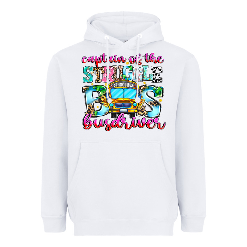 Captain Of The Struggle Bus Bus Heavyweight Hoodie by CowhideDigitalArt | Teevron