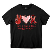 Black Peace love cure Multiple Myeloma Heavy Core Tee - NancyCooperArtShop