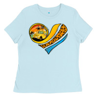 Baby Blue Bus Driver Off Duty Heart Ladies Tee - Jasminsmagicworld