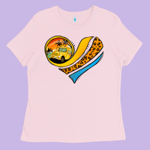 Bus Driver Off Duty Heart Ladies Tee Designed By Jasminsmagicworld