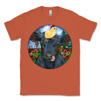 Copper Black Angus Cattle with Santa Chick Christmas Classic Tee - RanaPortraitStore
