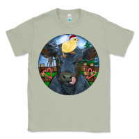 Matcha Black Angus Cattle with Santa Chick Christmas Classic Tee - RanaPortraitStore