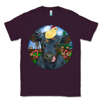 Plum Black Angus Cattle with Santa Chick Christmas Classic Tee - RanaPortraitStore