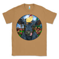 Toasted Coconut Black Angus Cattle with Santa Chick Christmas Classic Tee - RanaPortraitStore