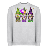 Heather Grey Mardi Gras squad with gnomies Heavyweight Sweatshirt - HowdyJamesFarm