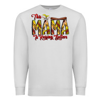 Dove Grey this mama is raising ballers softball and baseball Premium Sweatshirt - CowhideDigitalArt