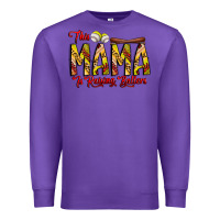 Purple this mama is raising ballers softball and baseball Premium Sweatshirt - CowhideDigitalArt