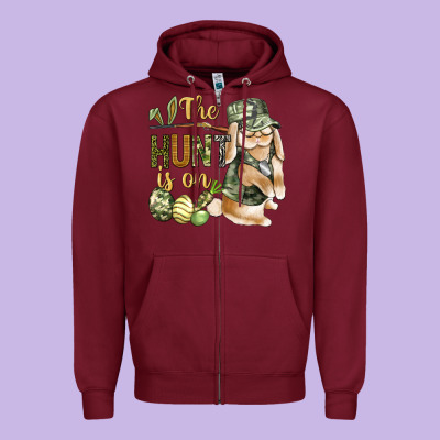 The Hunt Is On Zipper Hoodie Designed By Bundleandbundleshop