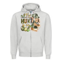 Dove Grey The Hunt Is On Zipper Hoodie - BundleAndBundleShop