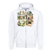 White The Hunt Is On Zipper Hoodie - BundleAndBundleShop