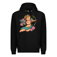 Black cupid valentine's day Premium Hoodie - RanaPortraitStore