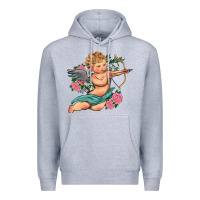 Heather Grey cupid valentine's day Premium Hoodie - RanaPortraitStore