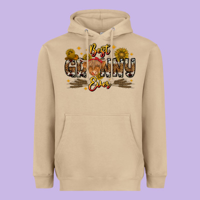 Best Granny Ever Western Theme Heavyweight Hoodie Designed By Cowhidedigitalart