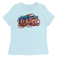 Baby Blue American babe Ladies Tee - NancyCooperArtShop