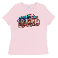 Bubblegum Pink American babe Ladies Tee - NancyCooperArtShop