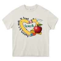 Cream teaching is a work of heart Heavy Core Tee - JahusDesignShop