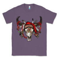 Lavender Western Christmas Bull Skull Classic Tee - RanaPortraitStore