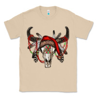 Mushroom Western Christmas Bull Skull Classic Tee - RanaPortraitStore