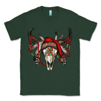 Sports Green Western Christmas Bull Skull Classic Tee - RanaPortraitStore