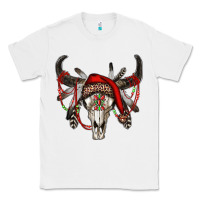 White Western Christmas Bull Skull Classic Tee - RanaPortraitStore