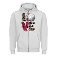 Dove Grey love volleyball Zipper Hoodie - FaDigitalArtStudio