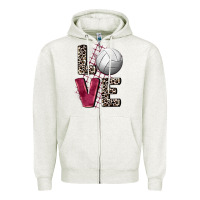 Oatmeal Heather love volleyball Zipper Hoodie - FaDigitalArtStudio