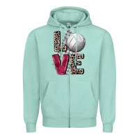 Seafoam love volleyball Zipper Hoodie - FaDigitalArtStudio