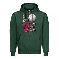 Sports Green love volleyball Zipper Hoodie - FaDigitalArtStudio