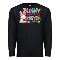 Black Bunny Kisses Easter Wishes Premium Sweatshirt - CowhideDigitalArt