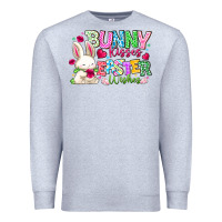 Heather Grey Bunny Kisses Easter Wishes Premium Sweatshirt - CowhideDigitalArt