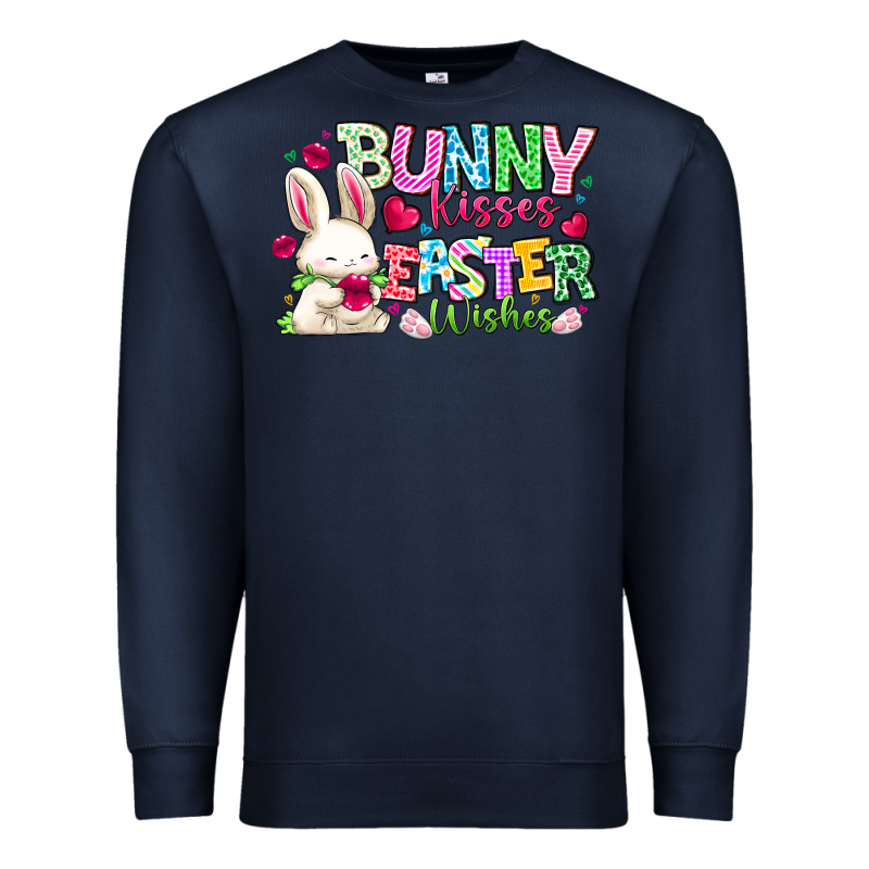 Bunny Kisses Easter Wishes Premium Sweatshirt by CowhideDigitalArt | Teevron
