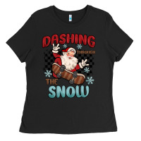 Black dashing through the snow Ladies Tee - MaliasSmallBusiness