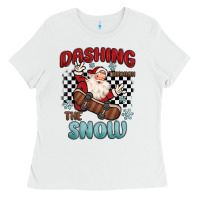 White dashing through the snow Ladies Tee - MaliasSmallBusiness