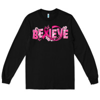 Black Cancer Believe Long Sleeve Tee - NancyCooperArtShop
