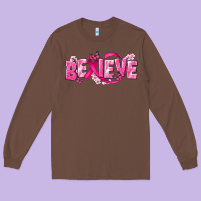 Cancer Believe Long Sleeve Tee Designed By Nancycooperartshop