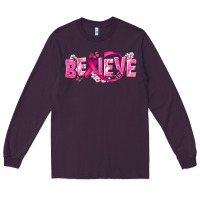 Plum Cancer Believe Long Sleeve Tee - NancyCooperArtShop