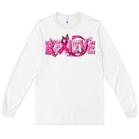 White Cancer Believe Long Sleeve Tee - NancyCooperArtShop