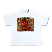 White cowboy boots christmas Urban Heavy Tee - JahusDesignShop