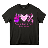 Asphalt Peace love cure Breast Cancer Heavy Core Tee - NancyCooperArtShop