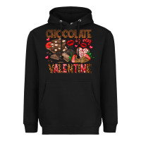 Black Chcolate is my Valentine Heavyweight Hoodie - CowhideDigitalArt