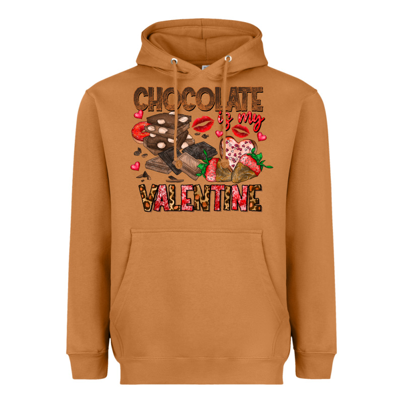 Chcolate Is My Valentine Heavyweight Hoodie by CowhideDigitalArt | Teevron