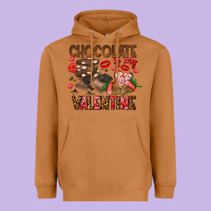 Chcolate Is My Valentine Heavyweight Hoodie Designed By Cowhidedigitalart