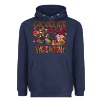 Navy Chcolate is my Valentine Heavyweight Hoodie - CowhideDigitalArt