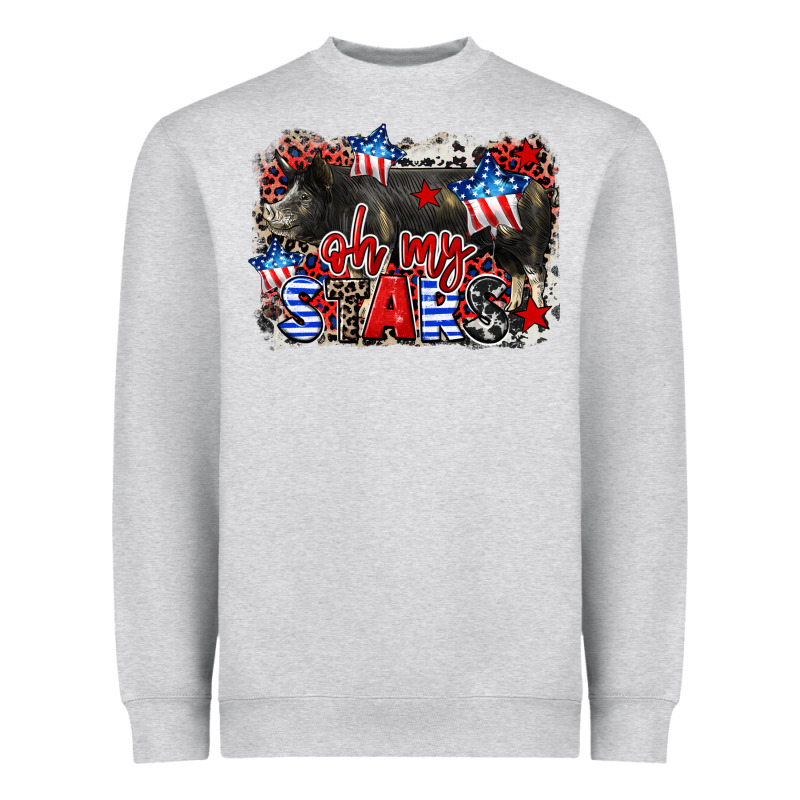 Oh My Stars Pig Heavyweight Sweatshirt by CowGirlArtShop | Teevron