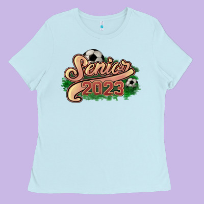 Senior 2023 Soccer Ladies Tee Designed By Nancycooperartshop