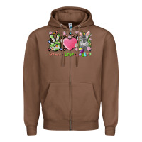 Chestnut peace love easter bunny Zipper Hoodie - FaDigitalArtStudio